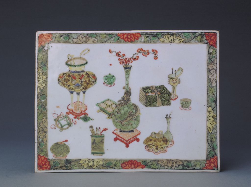 图片[2]-Five-color siege rectangular porcelain plate-China Archive